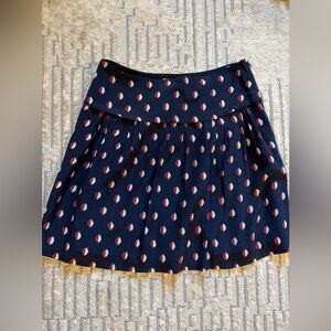 Madewell Navy and Red Patterned Mini Skirt